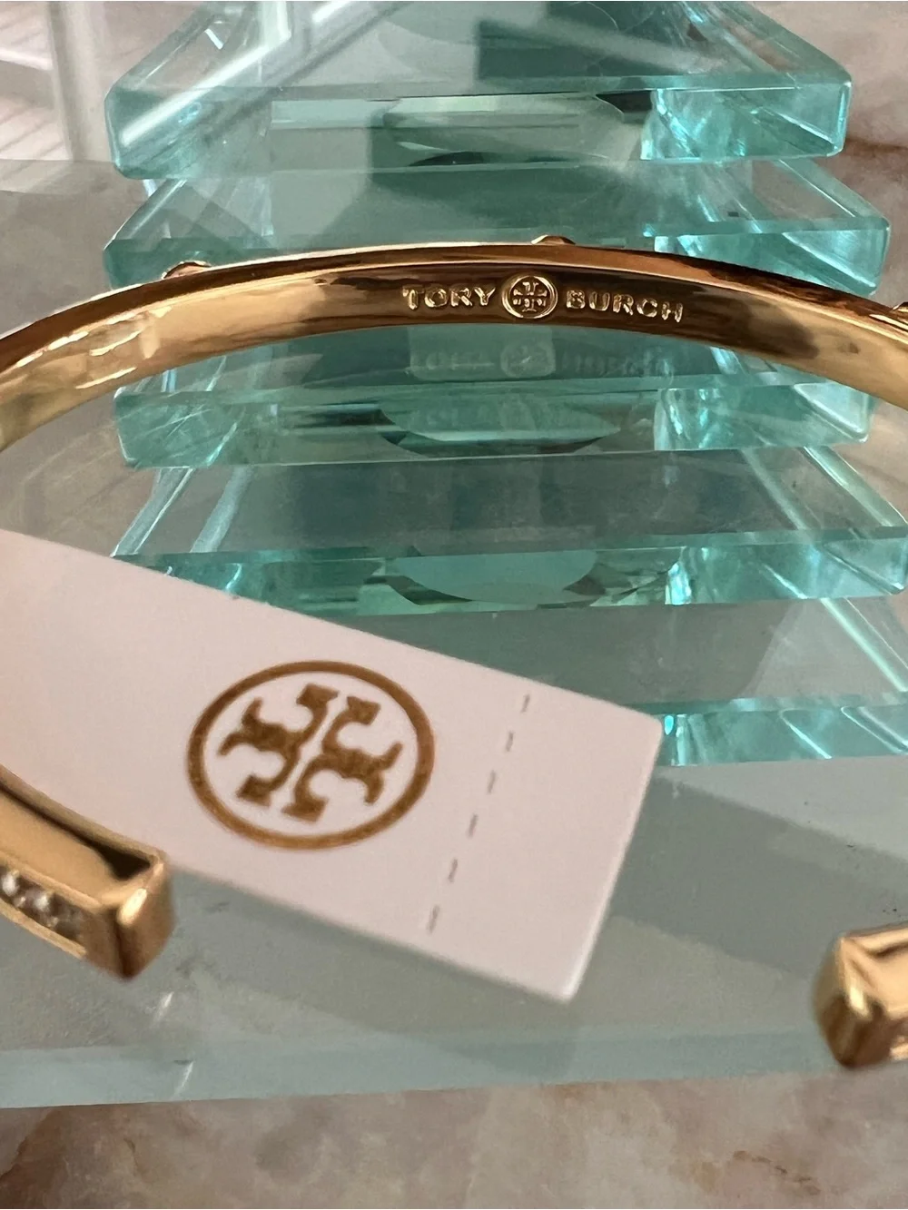 Tory Burch Gold Pave Cuff Bracelet